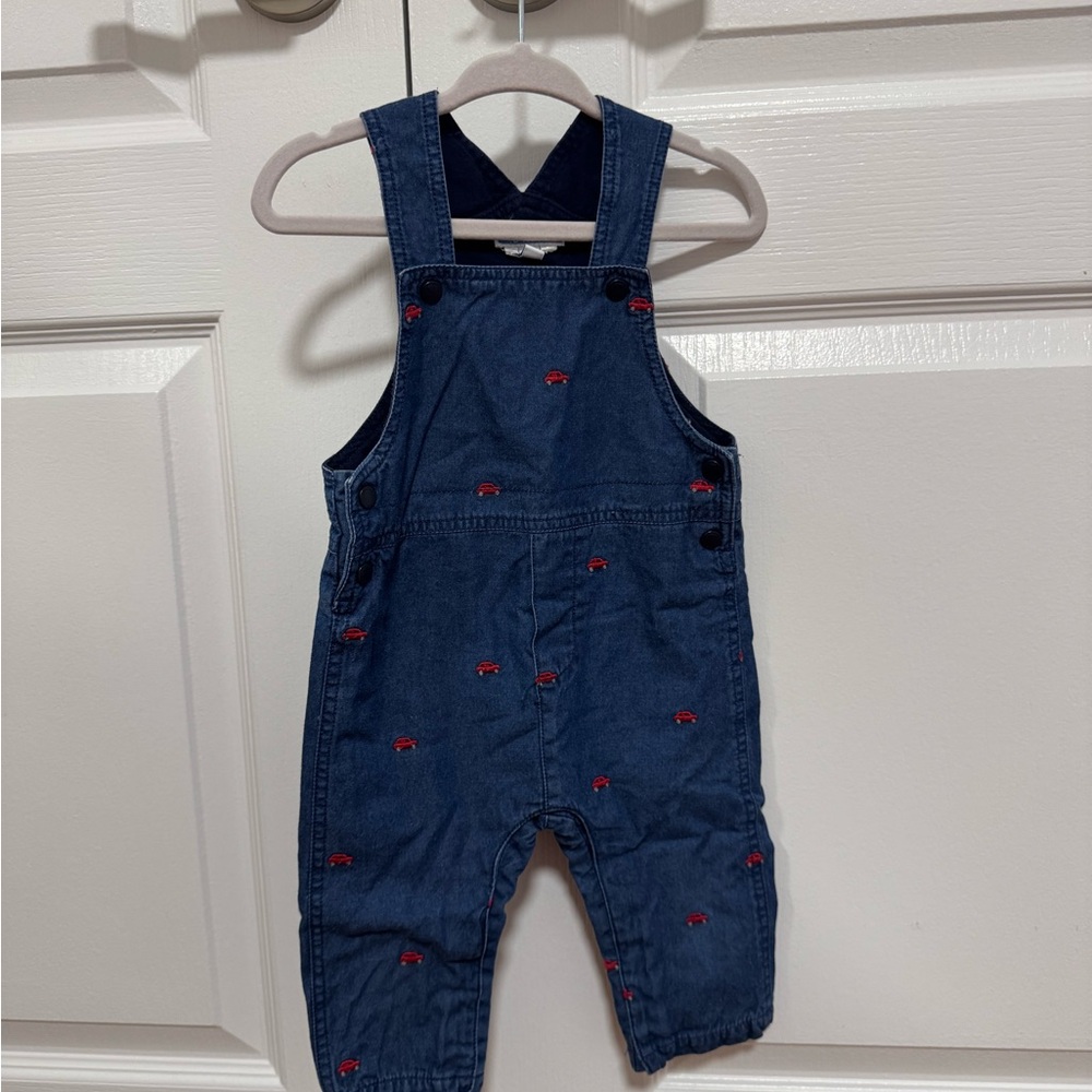 Jacadi 💕 Denim Overalls with Red Cars